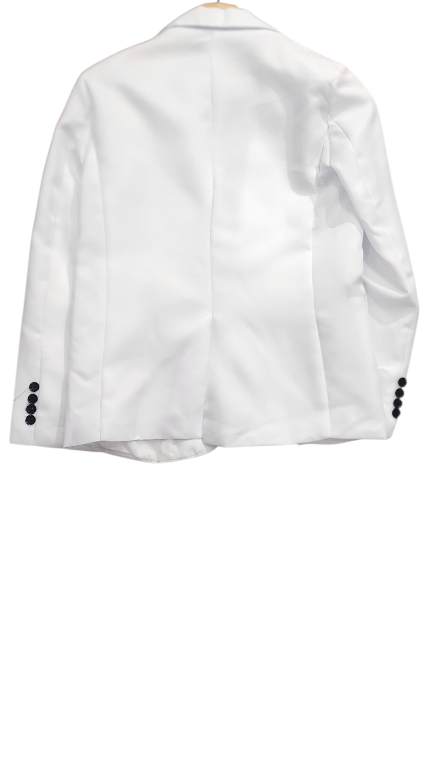White Women's Blazer Jacket with Pocket Square