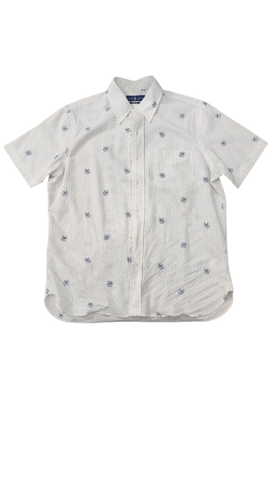 Ralph Lauren Polo white and Bluse printed women's half Sleeve shirt