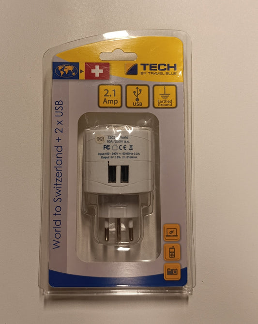 Tech by travel blue world to Switzerland +2×usb
