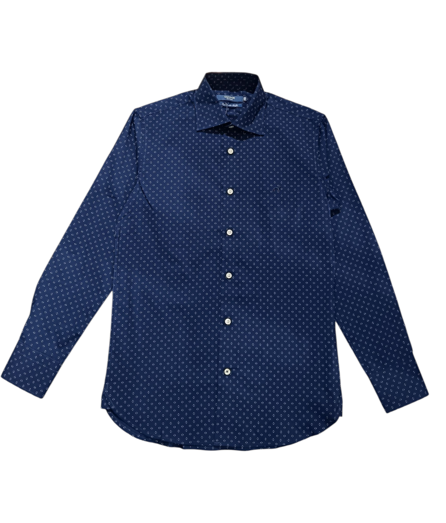Sacoor Brothers Men's Slim Fit SHIRT  NAVY