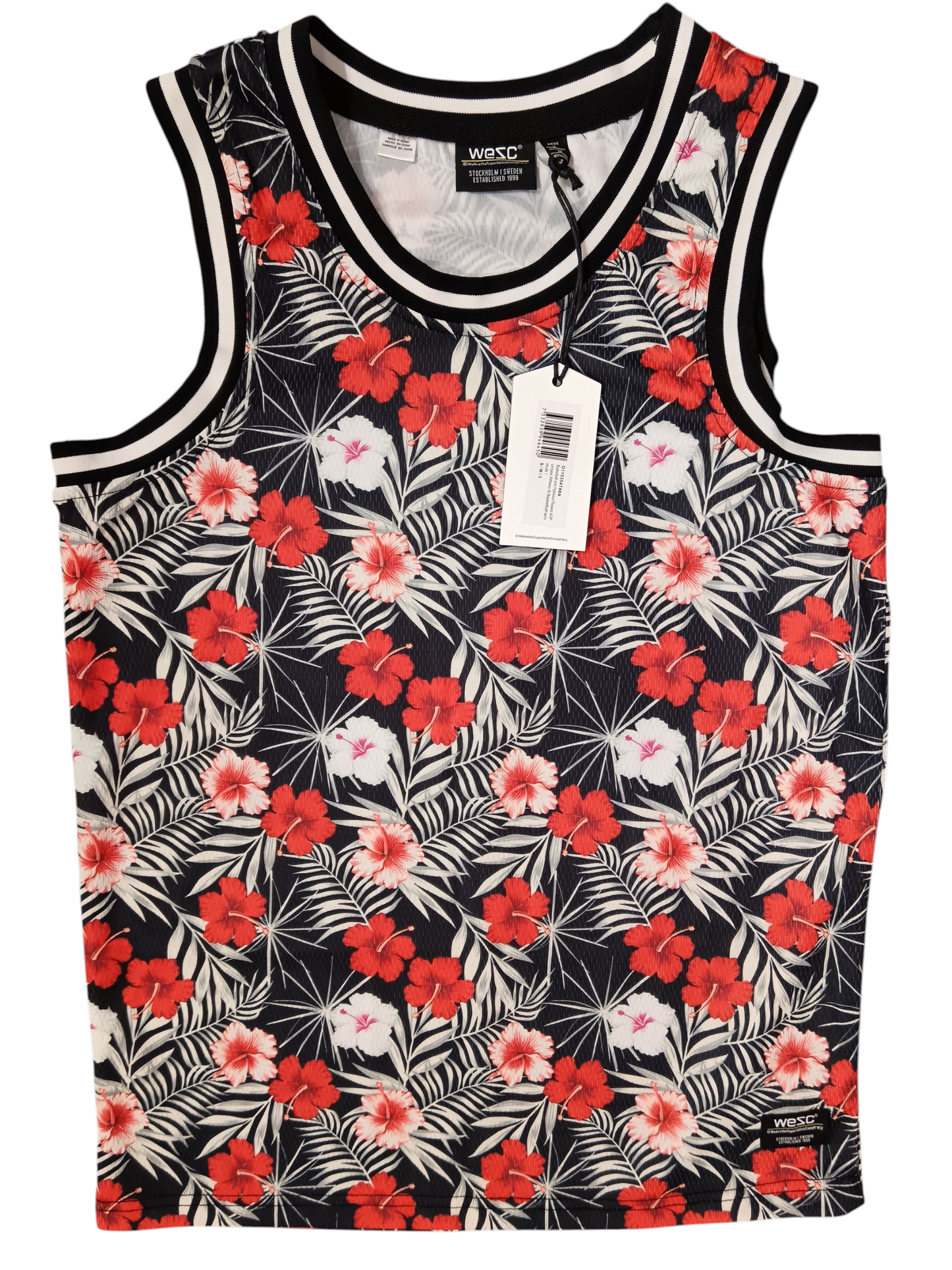 Wesc Women's T-shirt black color Ziad red and white