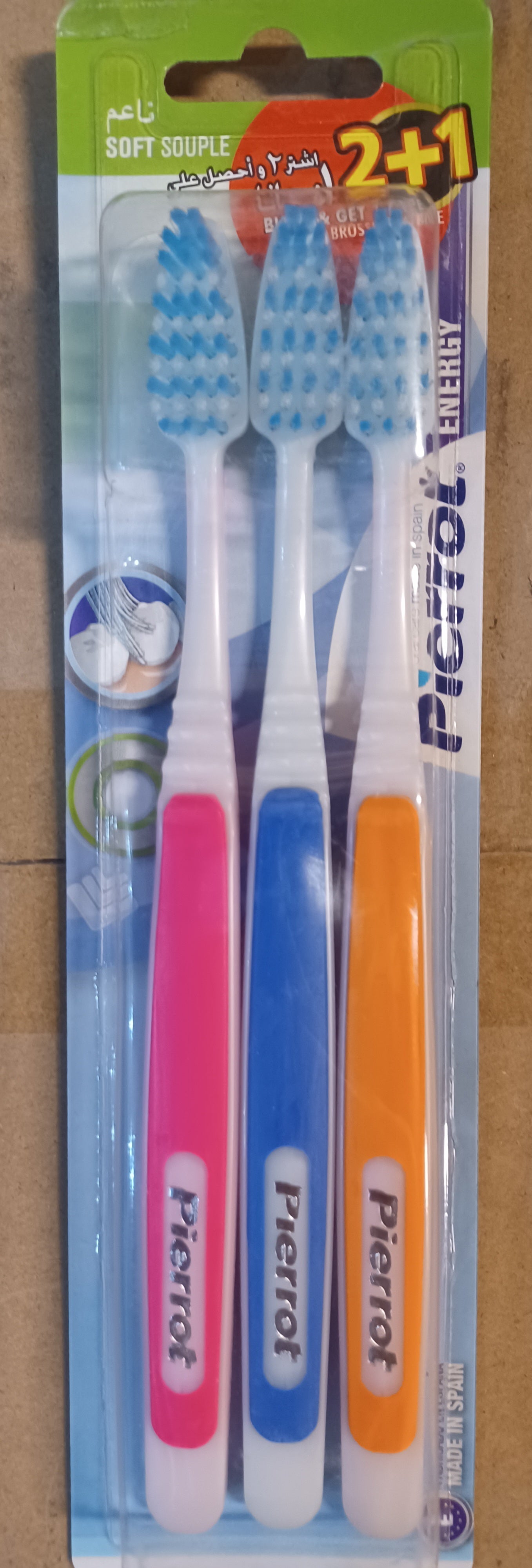Pierrot Energy Soft Souple Toothbrush – Pack of 3