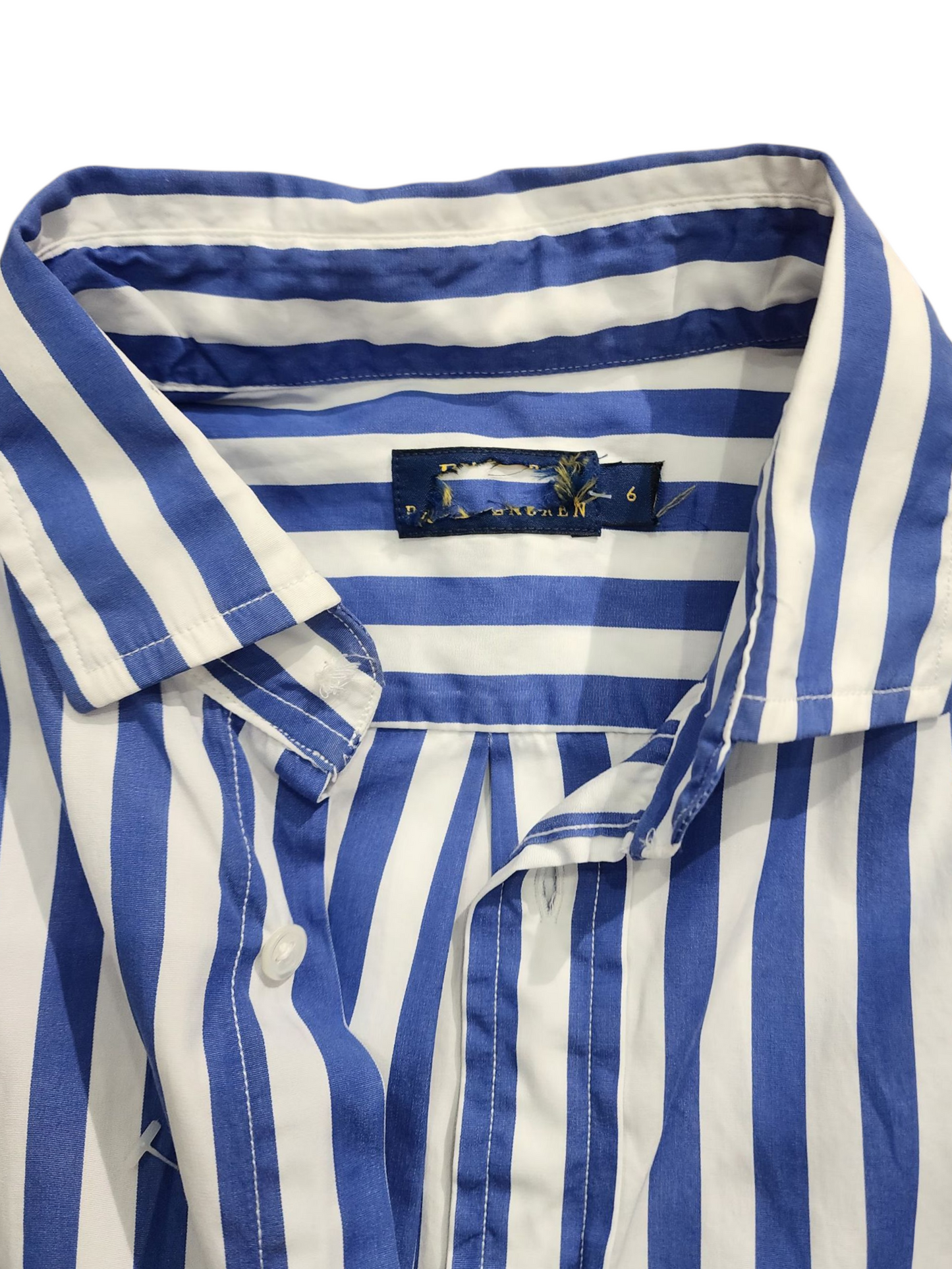 Ralph Lauren blue and white striped women's shirt