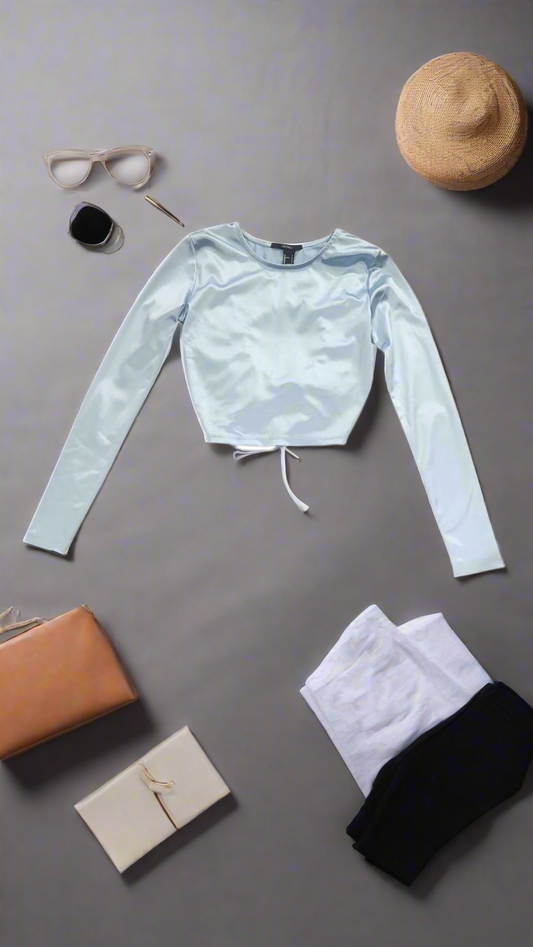 FOREVER 21 Sky Blue Women's Croptop