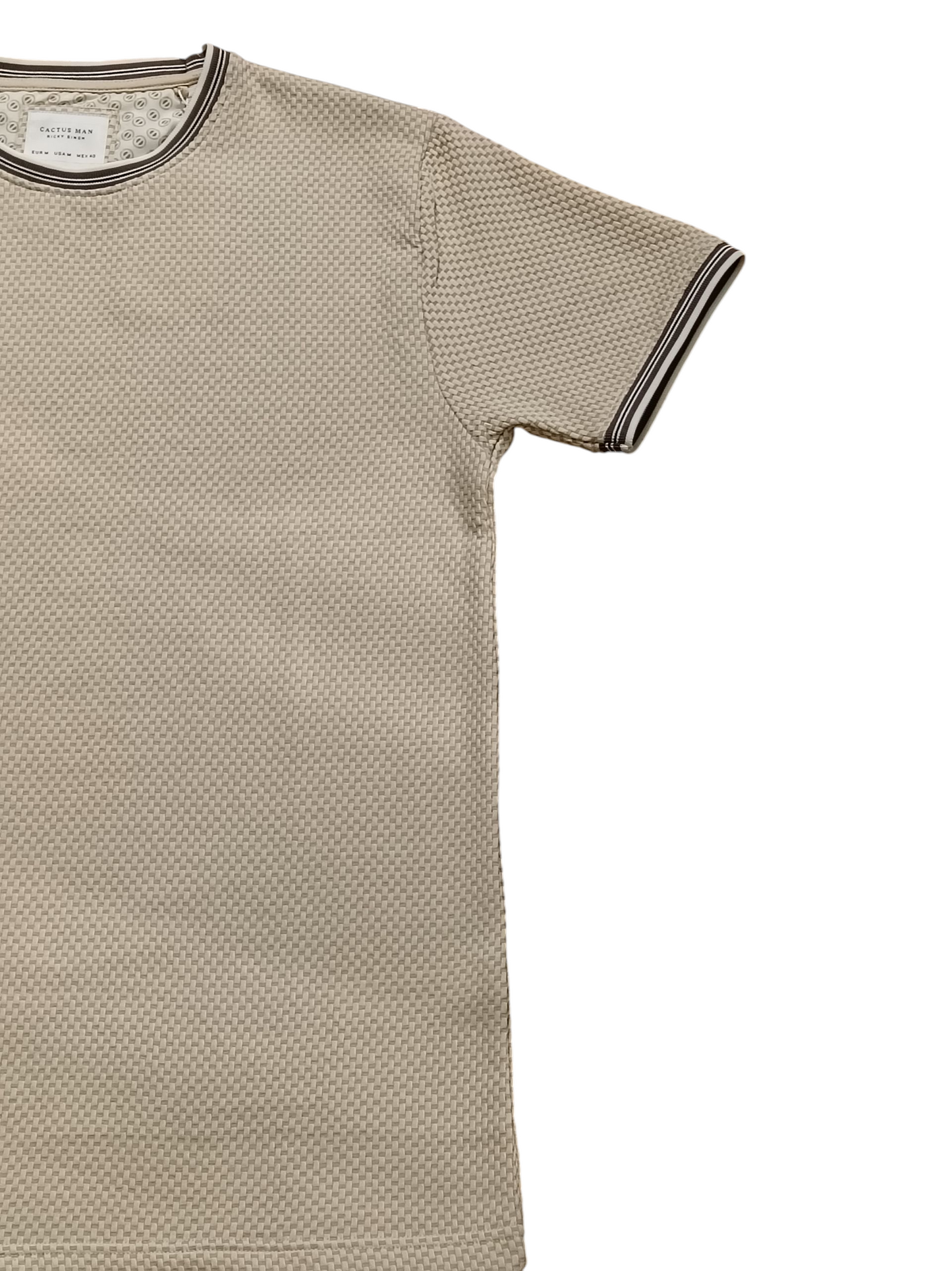 Cactus Man Men’s Beige Half-Sleeve T-Shirt – Comfortable Casual Wear