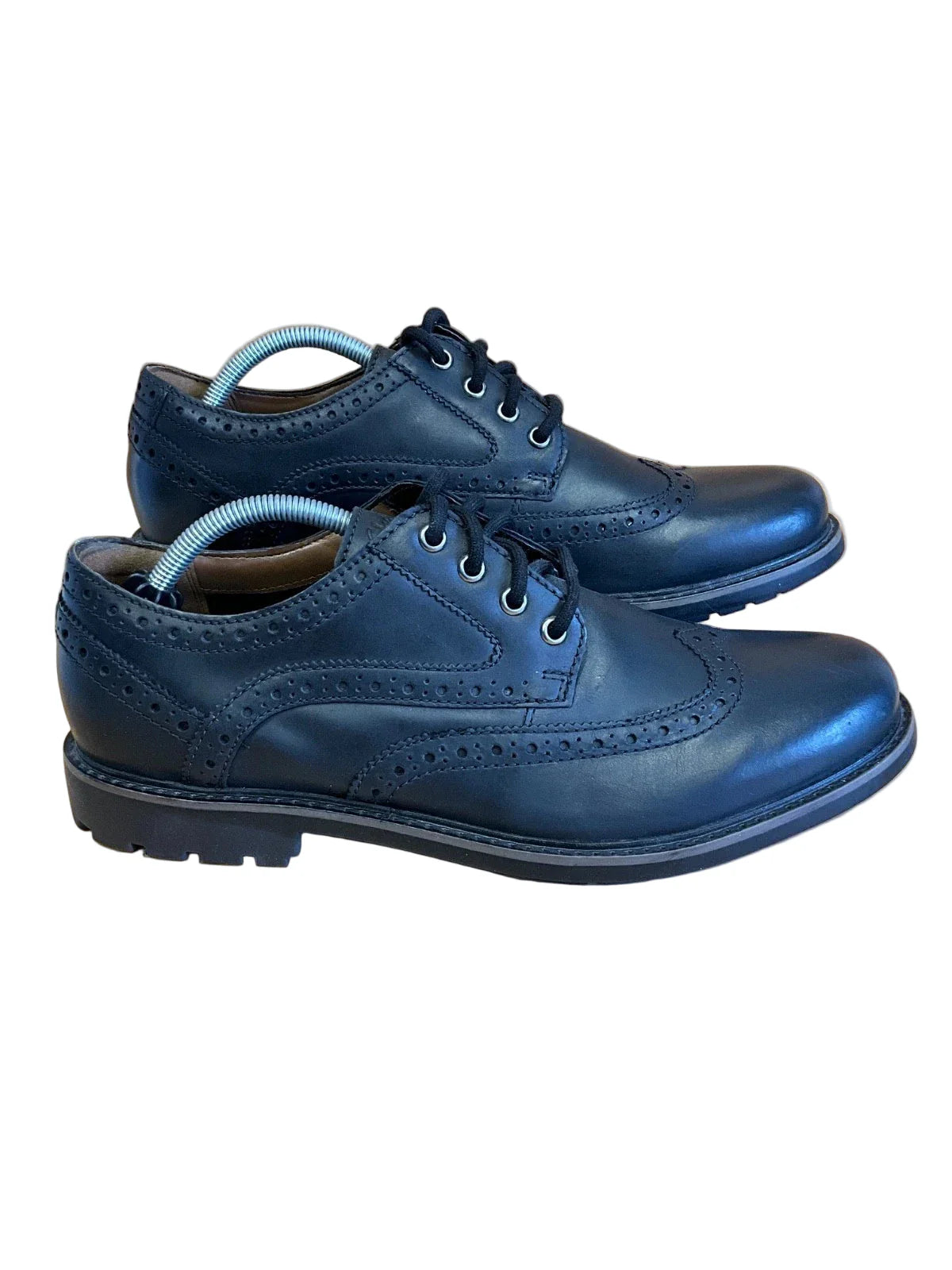 CLARKS CURINGTON WING MEN'S BLACK LEATHER NON-SLIP BROGUE SMART SHOES