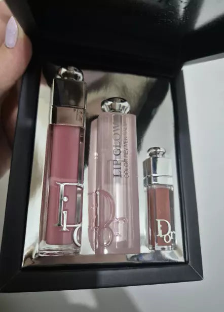 Dior Addict Lip Essentials 3pc Set + Gift Box Lip Glow & Maximizer New
