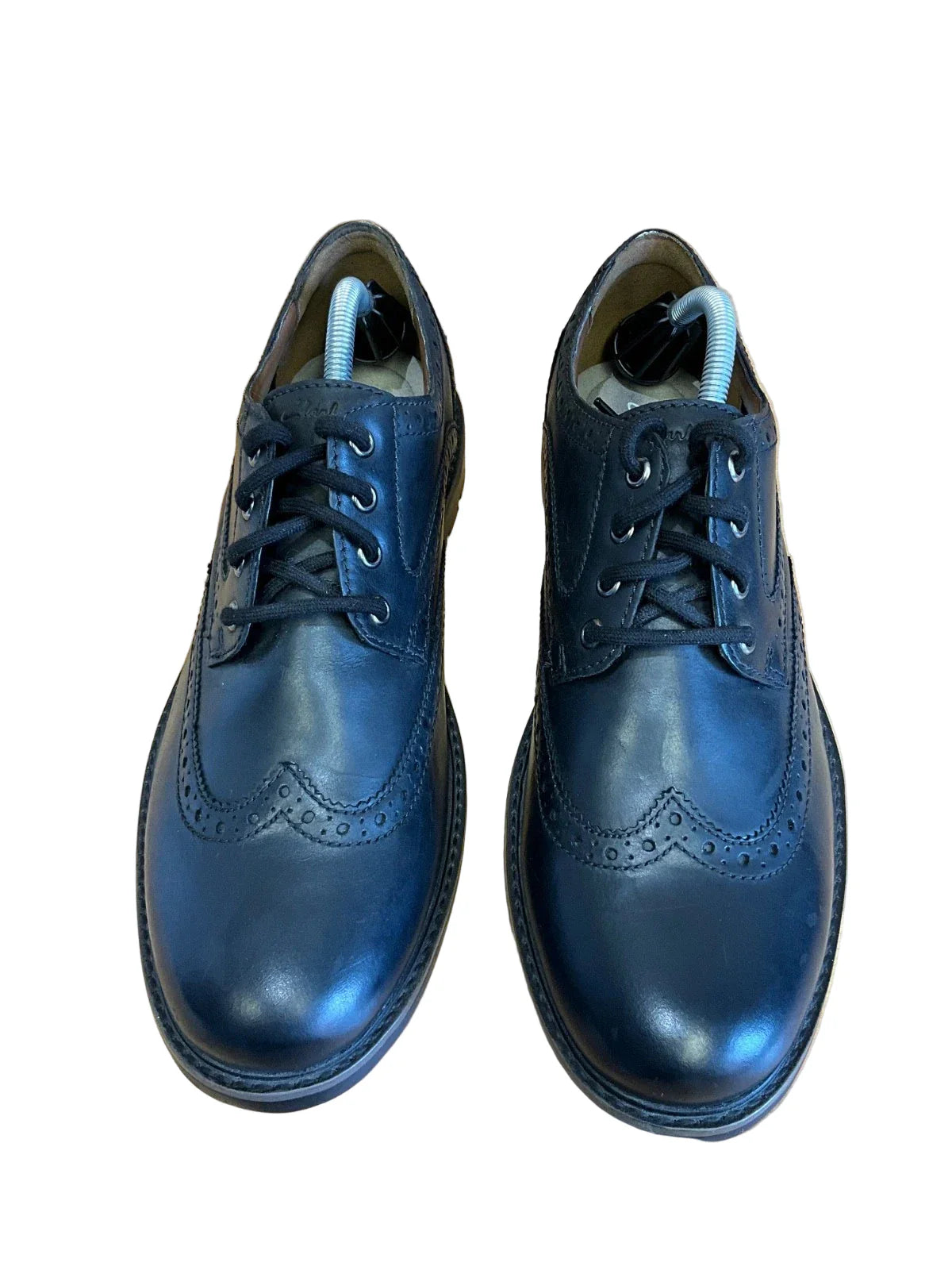 CLARKS CURINGTON WING MEN'S BLACK LEATHER NON-SLIP BROGUE SMART SHOES