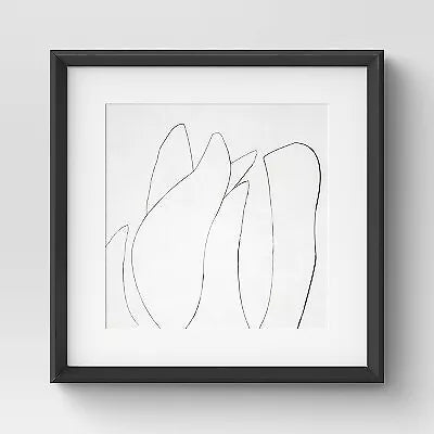 SEALED - (Set of 2) 60CM X 60CM Sketch Art Print Black/White - Threshold™ Designed with Studio McGee